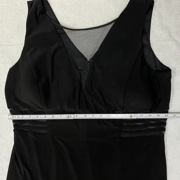 NW Woman Black Sleeveless Long Jersey Illusion V-Neck Formal Gown 18W - Picture 6 of 12